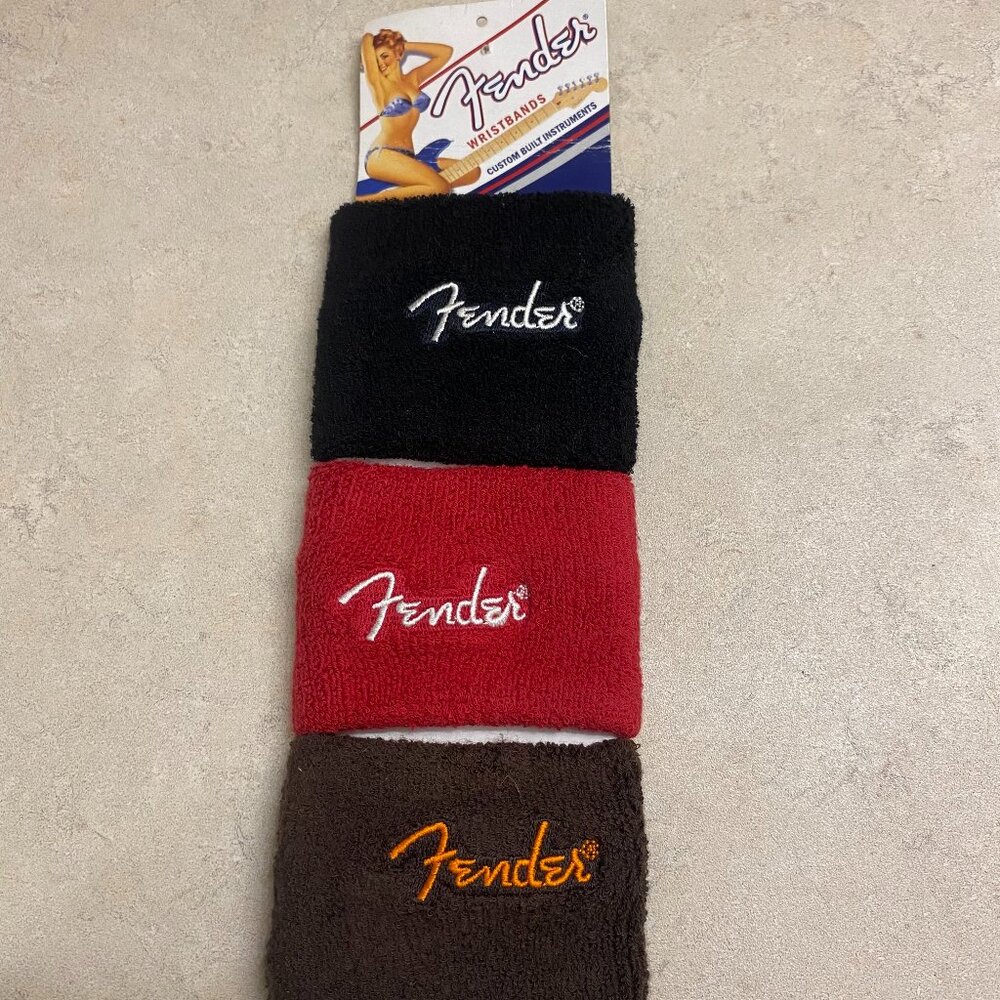 Fender 3 pk Vintage Guitar Wristbands in original packaging